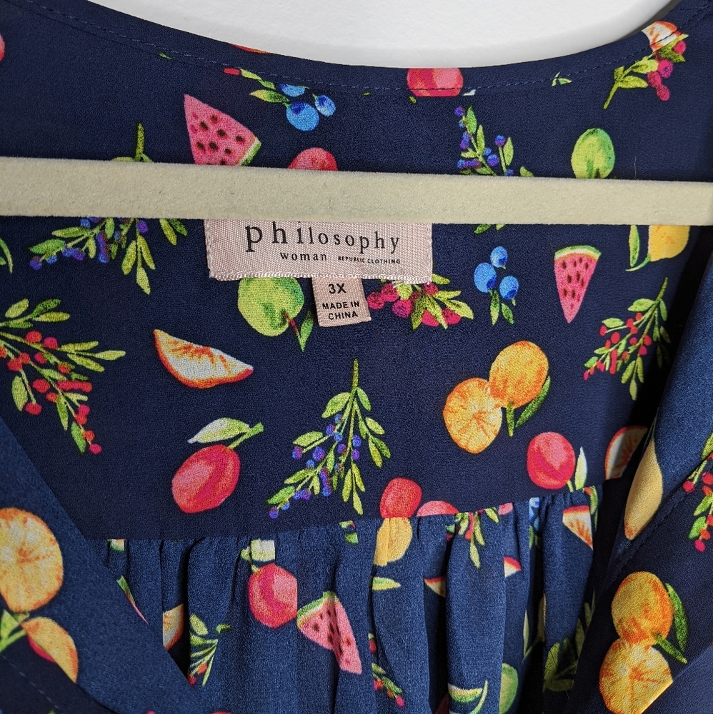 Philosophy Fruit Split Neck Blouse - image 2